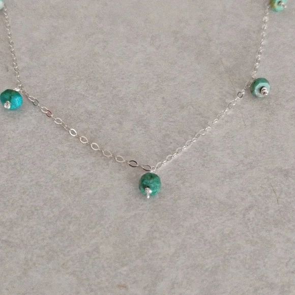 Sterling Silver Kingman Turquoise Necklace - Picture 3 of 10